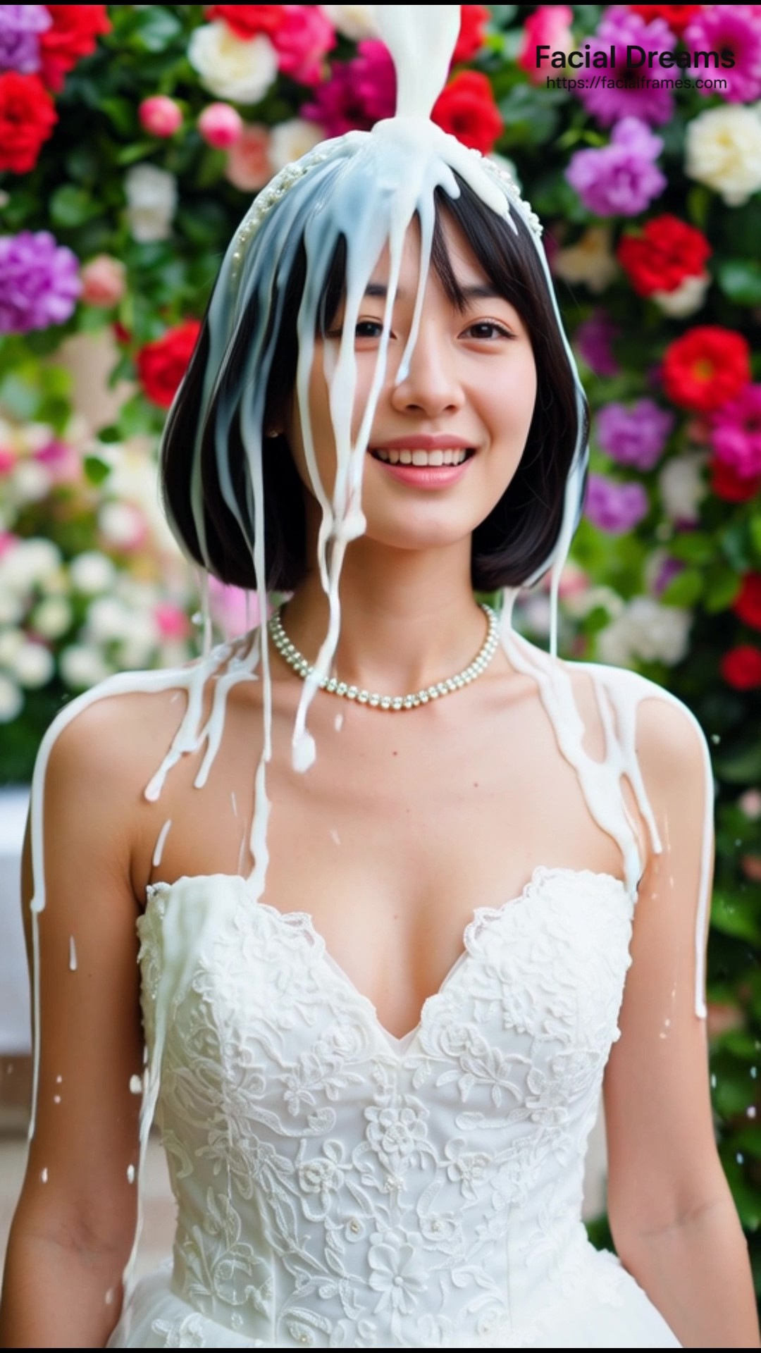 ウエディングドレスを着た女性