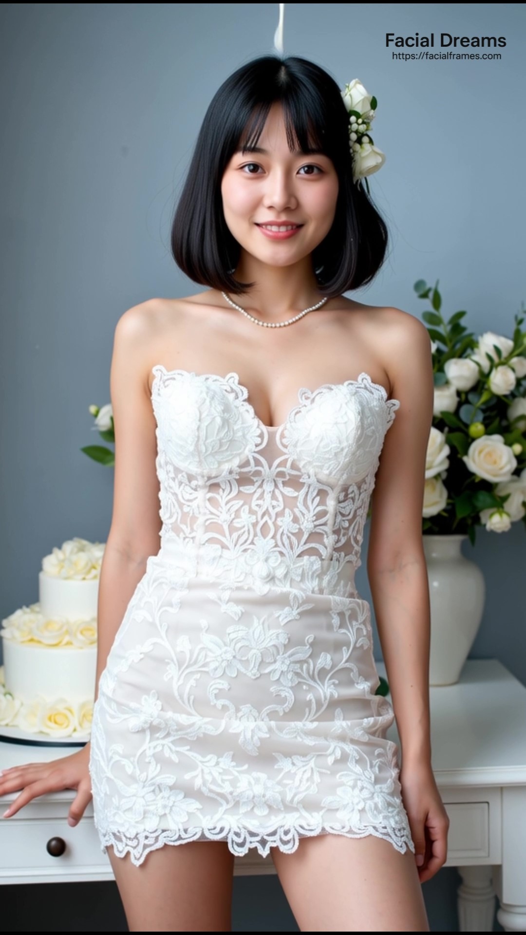 ウエディングドレスを着た女性
