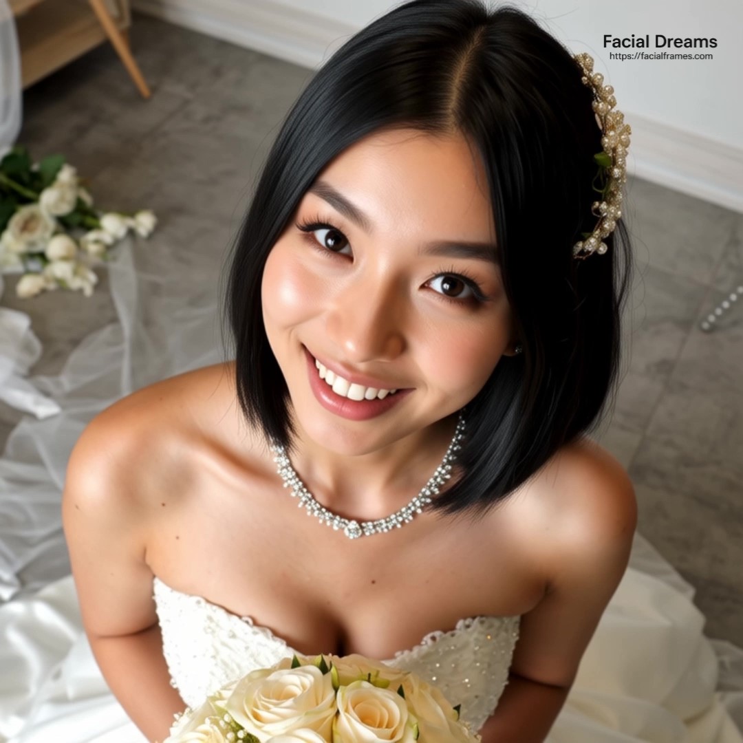 ウエディングドレスを着た女性