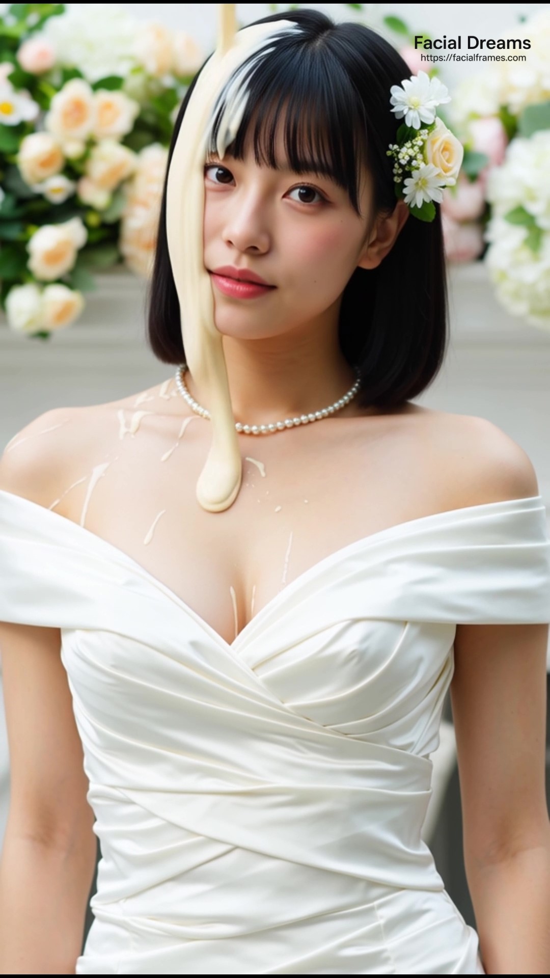 ウエディングドレスを着た女性