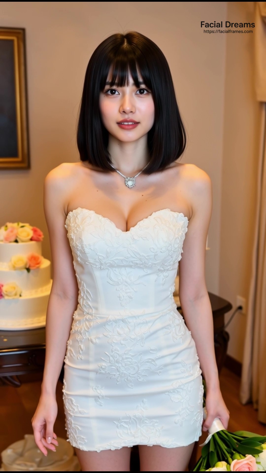 ウエディングドレスを着た女性