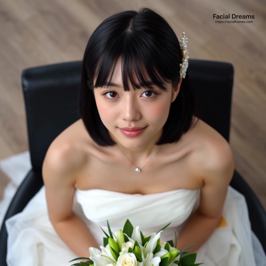 ウエディングドレスを着た女性